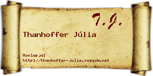 Thanhoffer Júlia névjegykártya