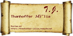 Thanhoffer Júlia névjegykártya